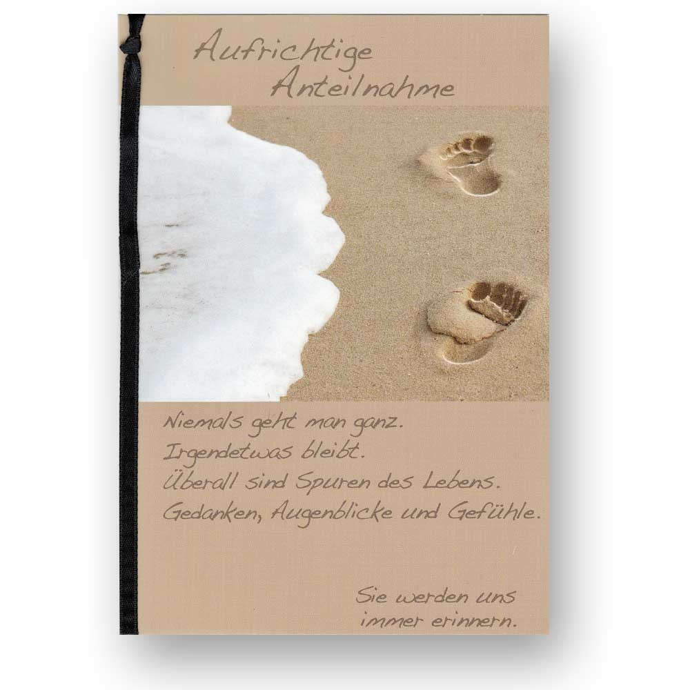 Trauerkarte Beileidskarte zum Kondolieren mit weißen Briefumschlag