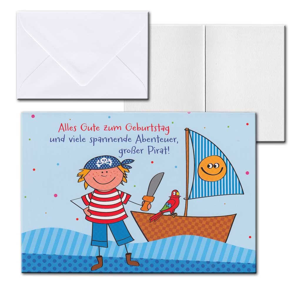 Cartolini Aufklappkarte Karte Sprüche Zitate Briefumschlag Geburtstag Pirat 17,5 eBay