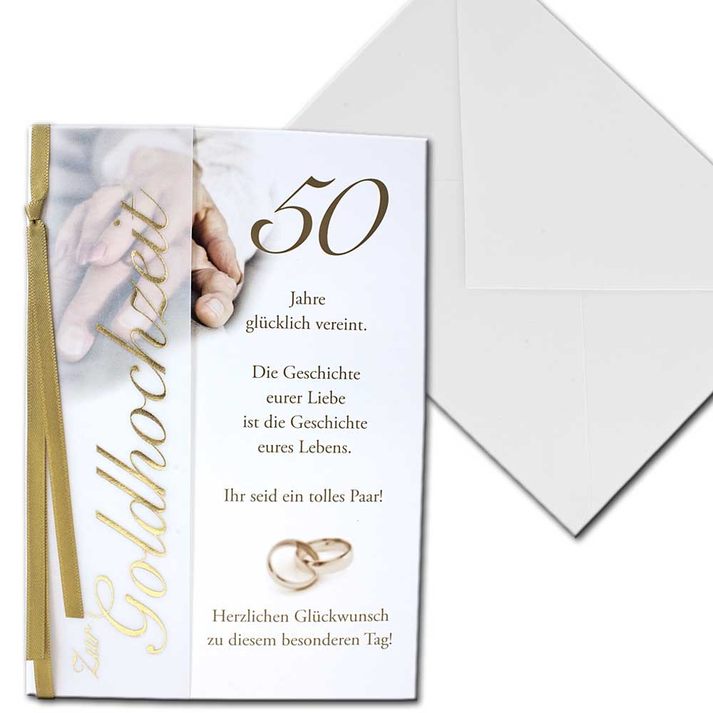 Karte Hochzeitskarte zur Goldene Hochzeit 50 Jahre Vier Jahreszeiten Briefkuvert eBay