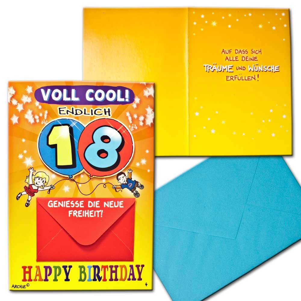 Achies Friends Geburtstagskarte 18 Geburtstag Aufklappkarte