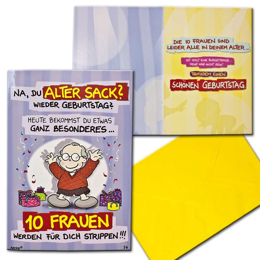 Achies Friends Geburtstagskarte Geburtstag Alter Sack Aufklappkarte