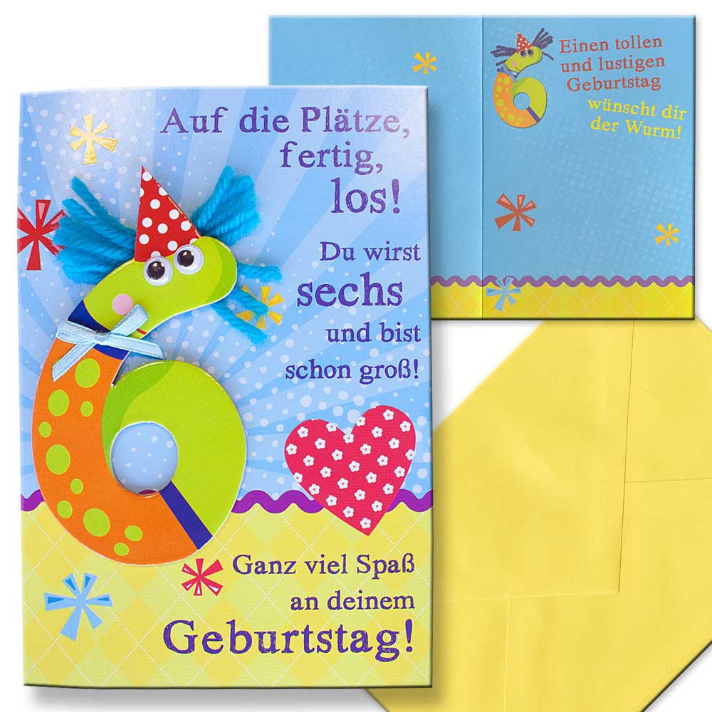 Kinderkarte Geburtstagskarte 6. Geburtstag Junge Kindergeburtstag