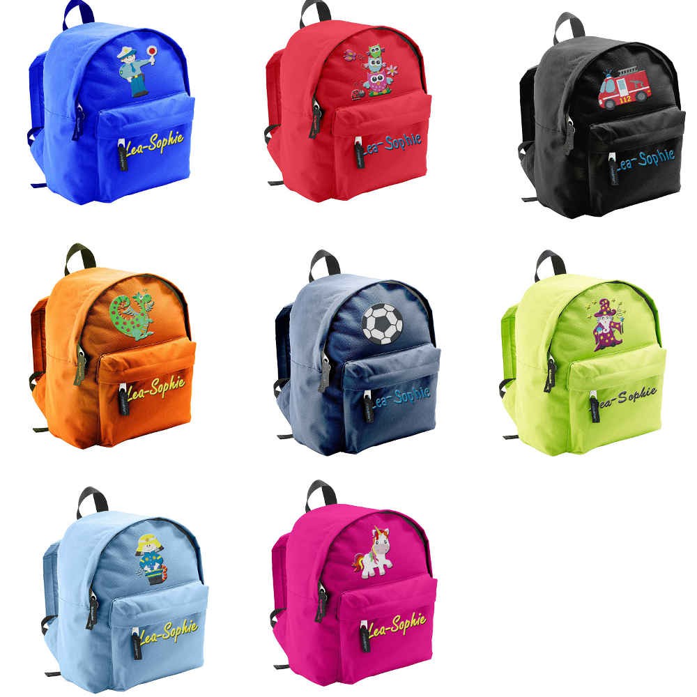 Kindergartenrucksack Kinder Rucksack bestickt mit Namen Motiv Einhorn