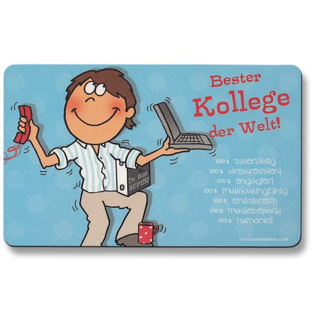 Gilde Schneidebrettchen Text BESTER KOLLEGE DER WELT! eBay